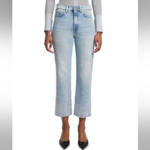 7 For All Mankind Denim - 7 For All Mankind Logan Stovepipe high-rise, straight-leg jeans crystal Size 30
